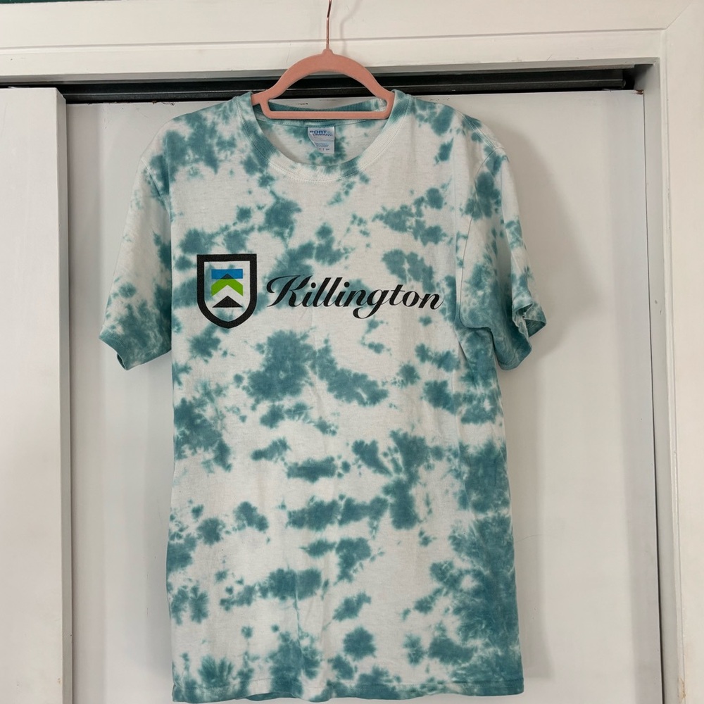 Killington Vermont Ski Resort blue white tie dye t shirt unisex size S